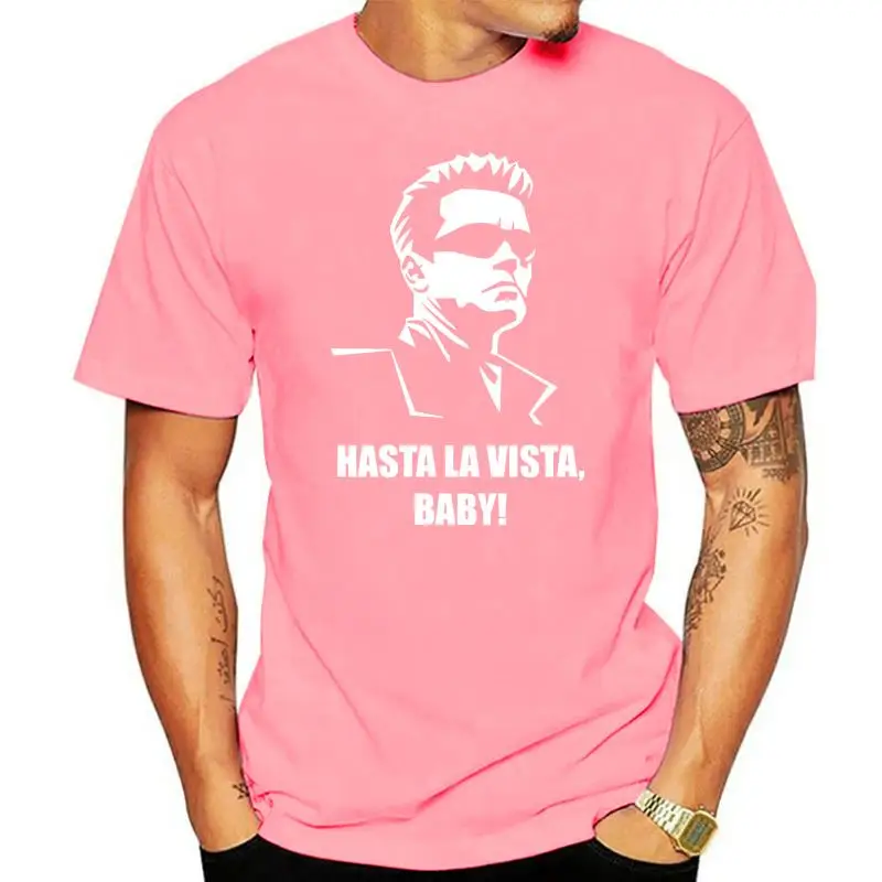 

TERMINATOR HASTA LA VISTA LADIES T SHIRT ARNIE RETRO FILM MOVIE SCHWARZENNEGER