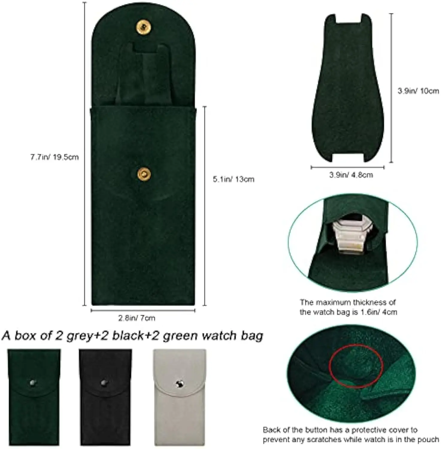 حقيبة ساعة، حقيبة تخزين ساعة فلنلت محمولة، حقيبة سفر، حقيبة تخزين للساعة للرجال والنساء