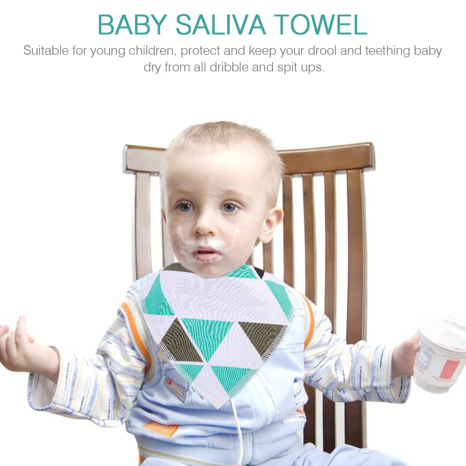 

4 Pcs Waterproof Bib Toddler Drooling Baby Bibs for Boy Girl Newborn Feeding Toddlers Cotton
