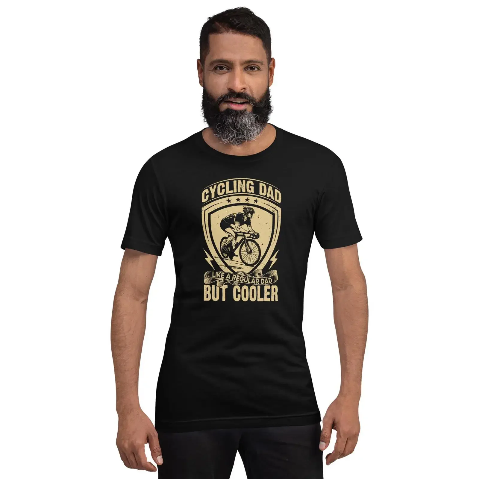 Cycling Dad Badge Style Father's Day Stepdad Soft T Shirt vintage Washed Top For Everyday Wear designer clothes Comfortable