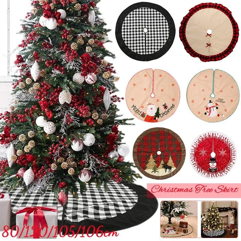 

2024 Newest 80/120/105cm Cartoon ChristmasTree Skirt/ Crafts Surround Base Set Merry Christmas Decorations Home Xmas Ornaments