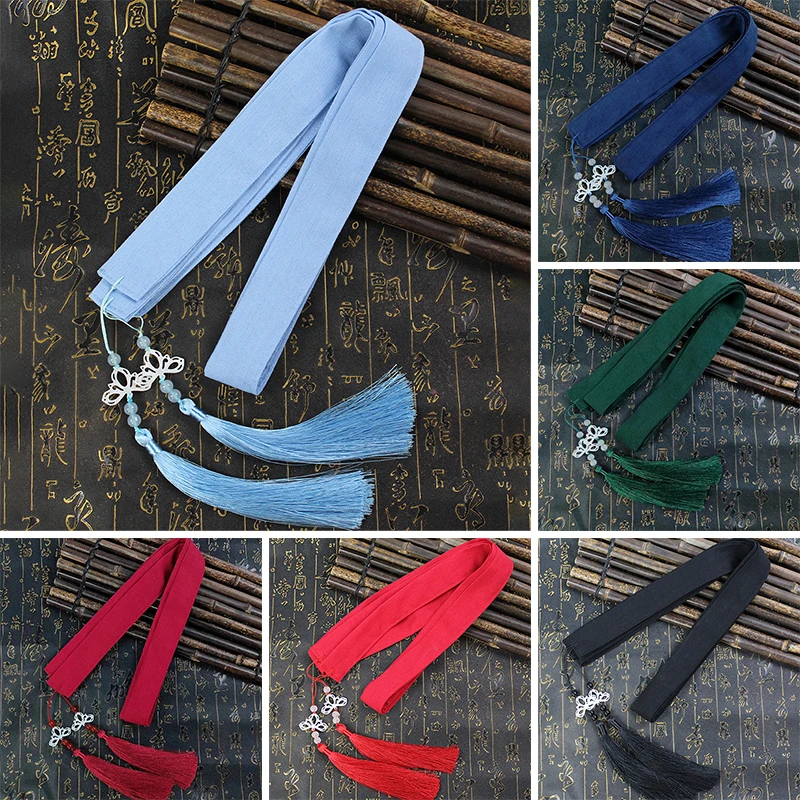 

Китайский пояс Hanfu, однотонный пояс с кисточками, кулон, поясной ремень, традиционный пояс-кимоно, аксессуары для костюмов