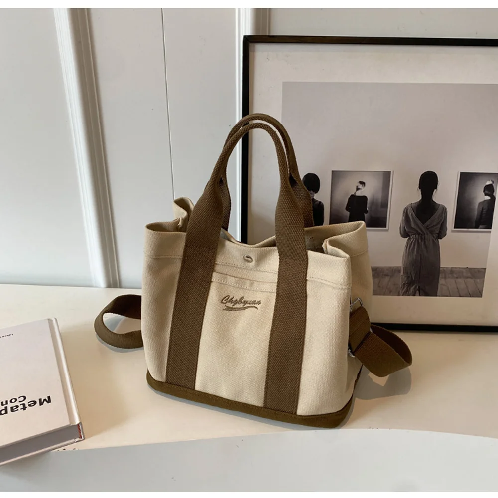 حقيبة قماش يابانية ذات طبقات مع حروف مطرزة، حقيبة بينتو للركاب، حقيبة كروس متعددة الطبقات للطلاب، حقيبة الأم