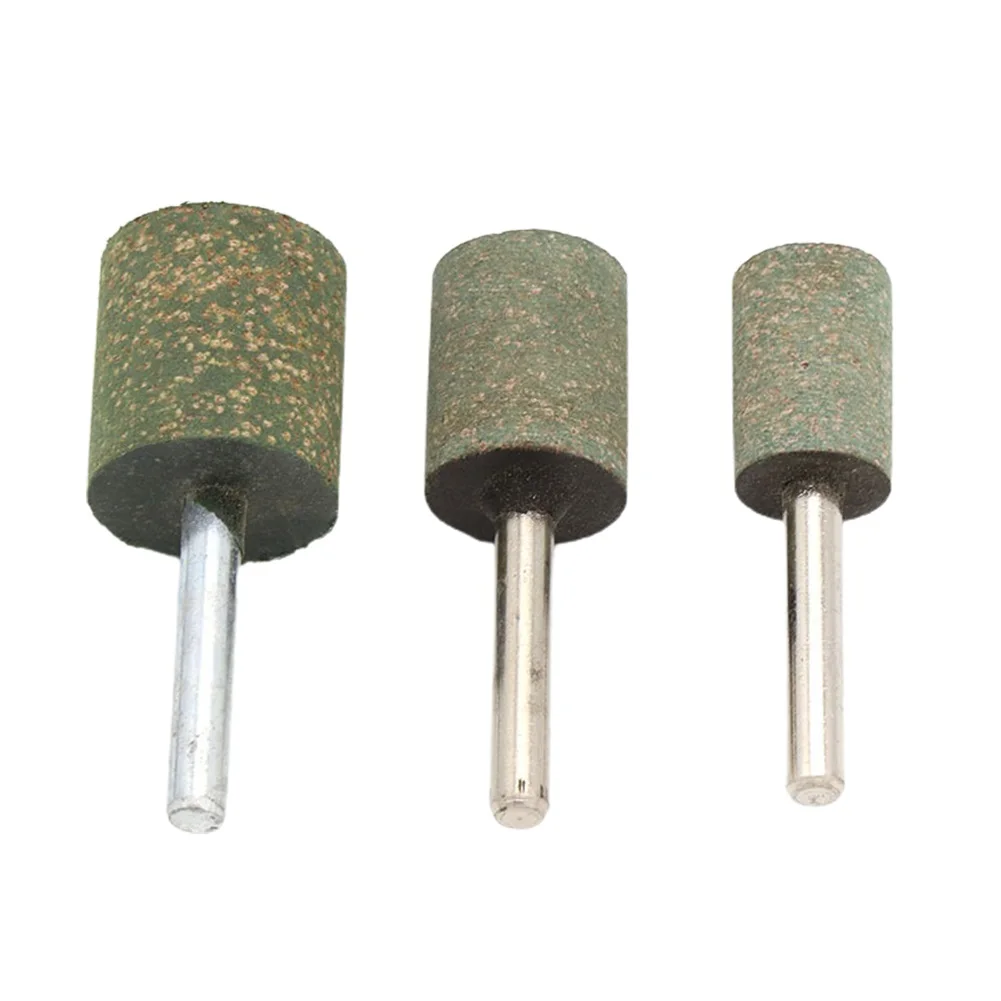 High Quality Polishing Burr Cylindrical 16mm-25mm 2PCS 6mm Shank Abrasive Accessories Attachment Green Point Bit