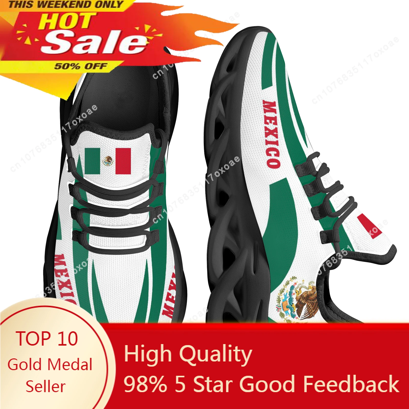 

Mexico Flag Design Breathable Flat Shoes Eagle National Emblem Print Casual Sneakers Teen Outdoor Walking Vulcanized Shoes