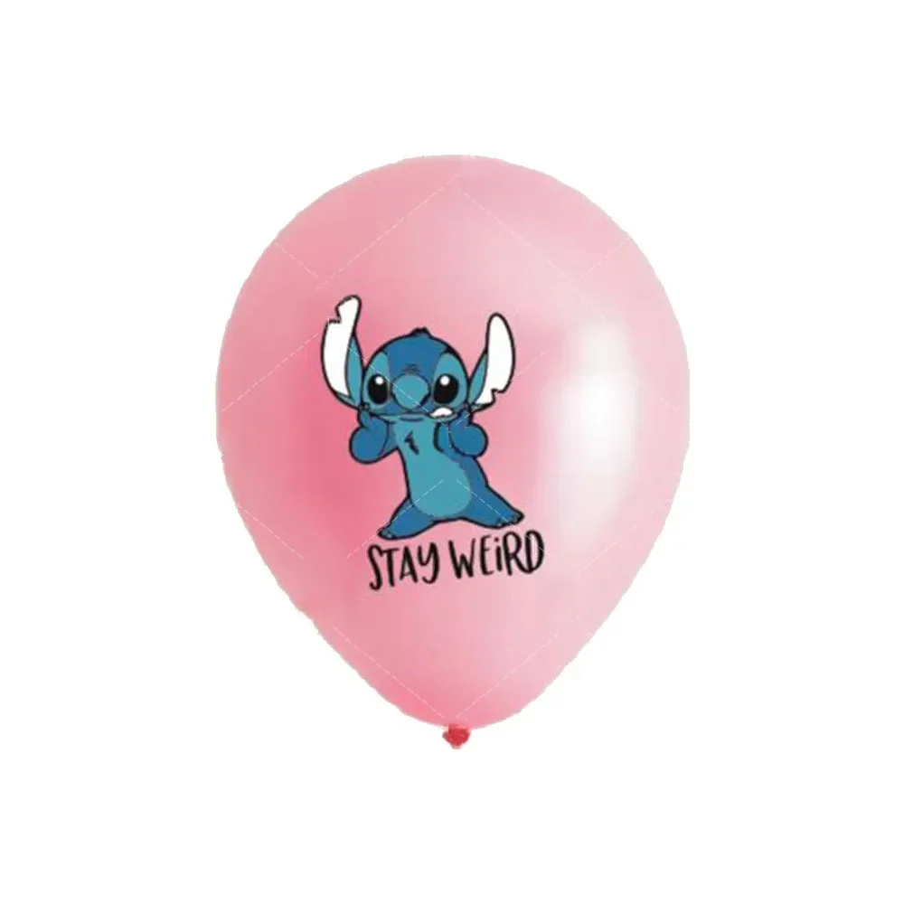 Disney-Juego de globos de látex con temática de Lilo & Stich para niños, suministros de utilería para decoración de fiesta de cumpleaños, Kawaii Stitch, 18 piezas