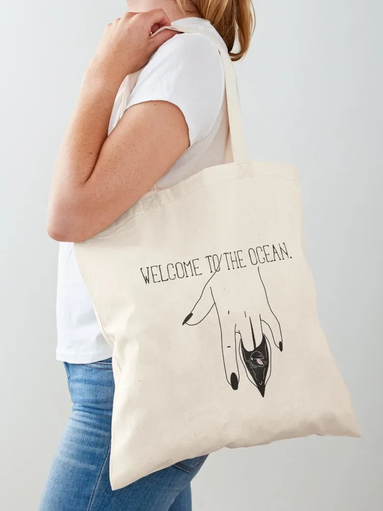 Vagina with dolphin. Tote Bag Reusable bags Customizable tote bag canvas tote