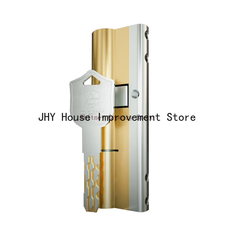 10Pcs Brass Key Door Lock Cylinder 65-110mm Double Open Sided Blade Break Anti Stainless Steel Bar Snake Groove Cylinder
