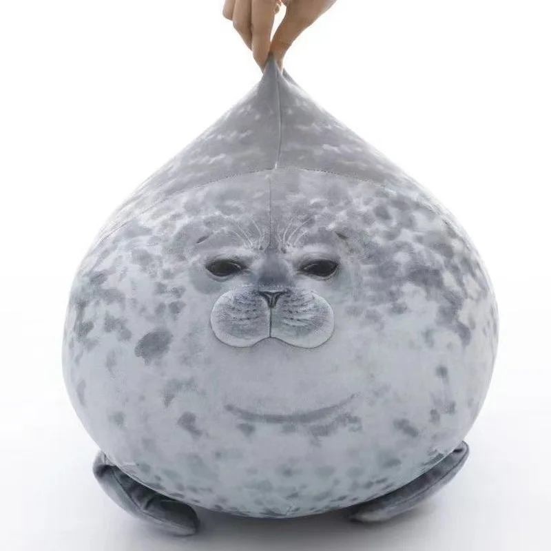 Kawaii gordinho irritado blob selo travesseiro de pelúcia aquário marinho animal recheado novidade brinquedos macio decoração do quarto brinquedos da menina presentes aniversário