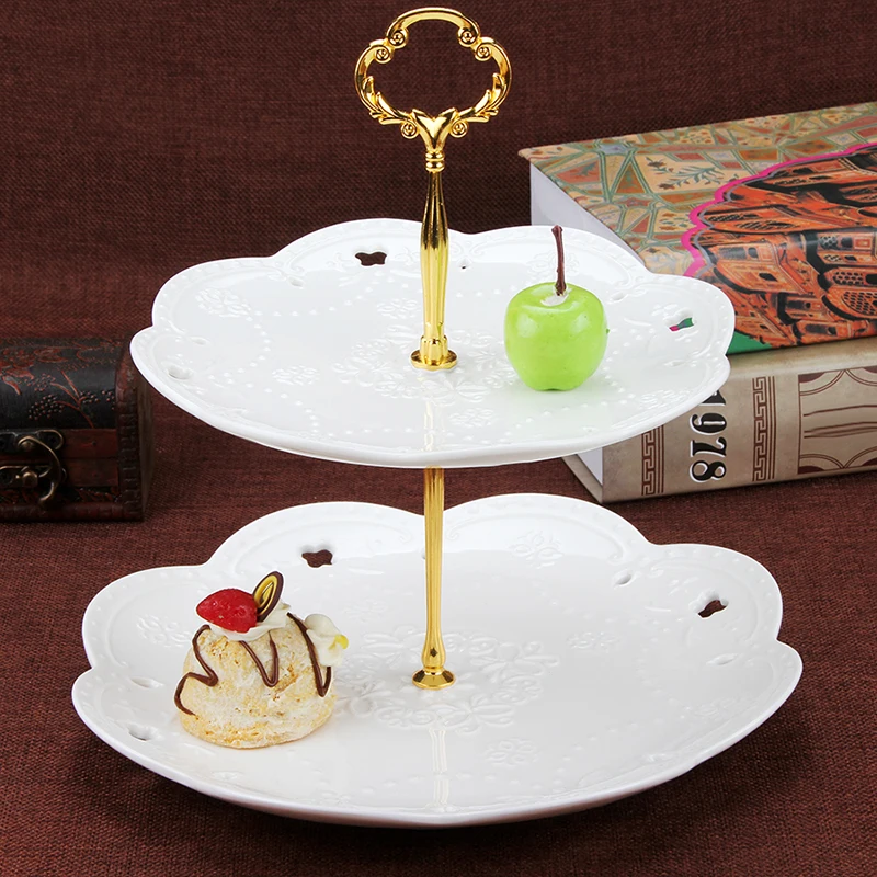 2 3 layers Plate stand Rod Zinc alloy Birthday Cupcakes Decoration Dessert Fitting Fruit Handle Hardware Parties Shelf Tray