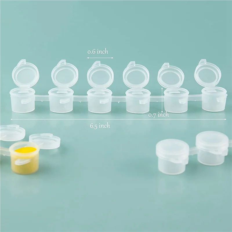 100 Pasków 60 Pojemników Puste Pojemniki na Farby Białe Kubeczki na Farby Paski Pojemniki do Przechowywania Farb Materiały Malarskie do Klasy