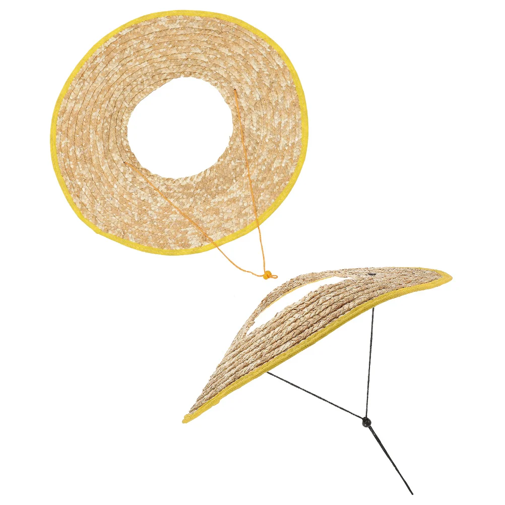 2 Pcs Full Brim Curtain Hard Hat Lamp Shade Accessories Visors Man Sun Hats for Men