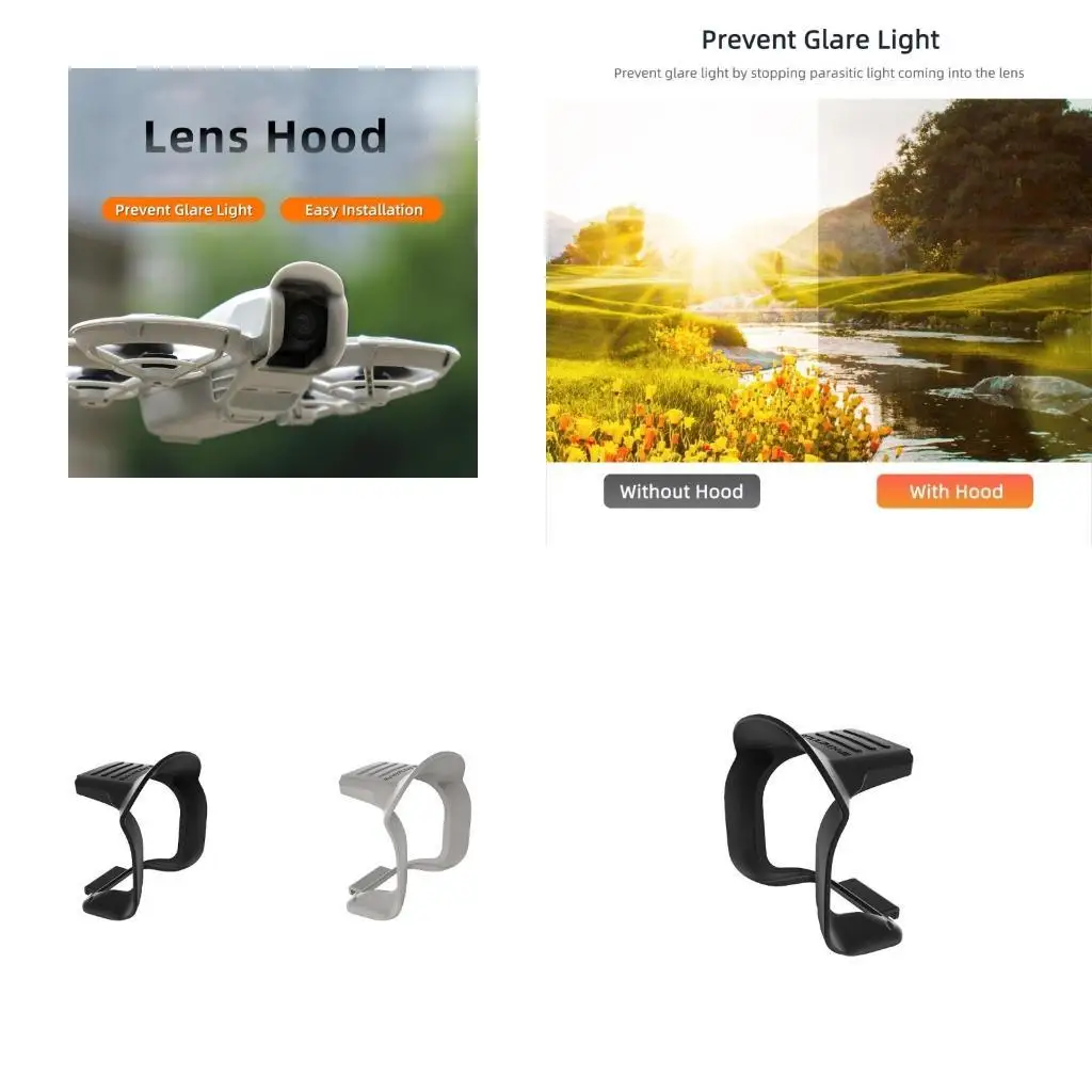 Y1UB Adjustable Lens Shade for Enhancing Aerials Photography Stability, Clear Footages in Bright Light Condition