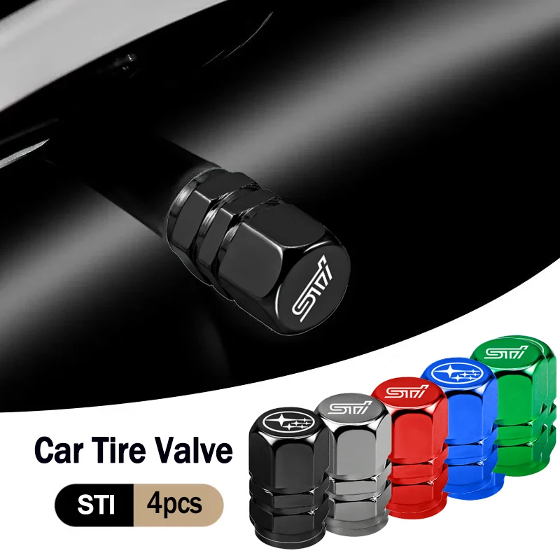 4 unids/set tapas de válvula de neumático de coche emblema cubierta antipolvo de rueda de Metal para Subaru STI XV BRZ Outback Smart Crosstrek WRX 2006 Ascent Tribeca