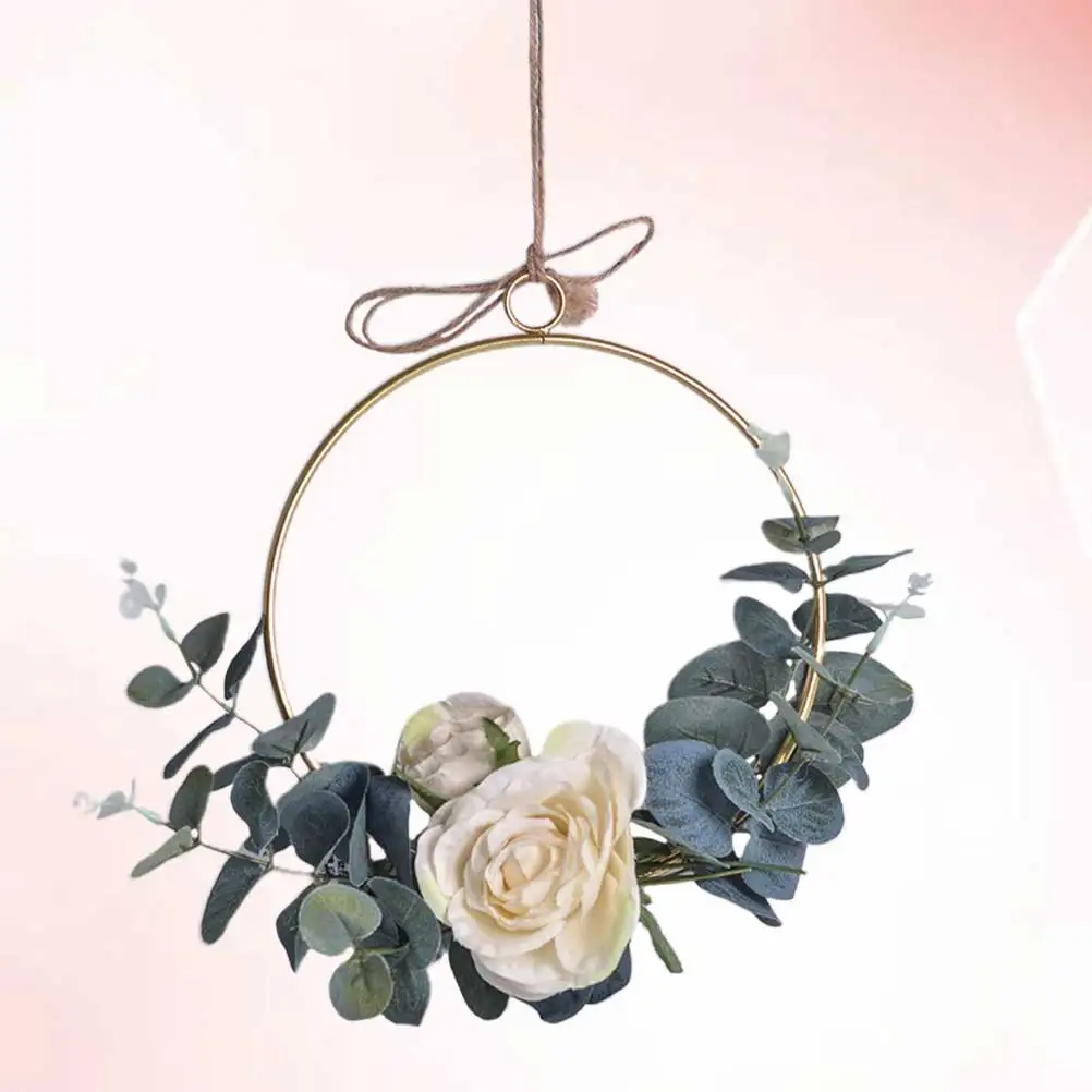 

Wrought Wreath Pendant Hanging Flower Garland Wall Ornament Decorations Iron Door