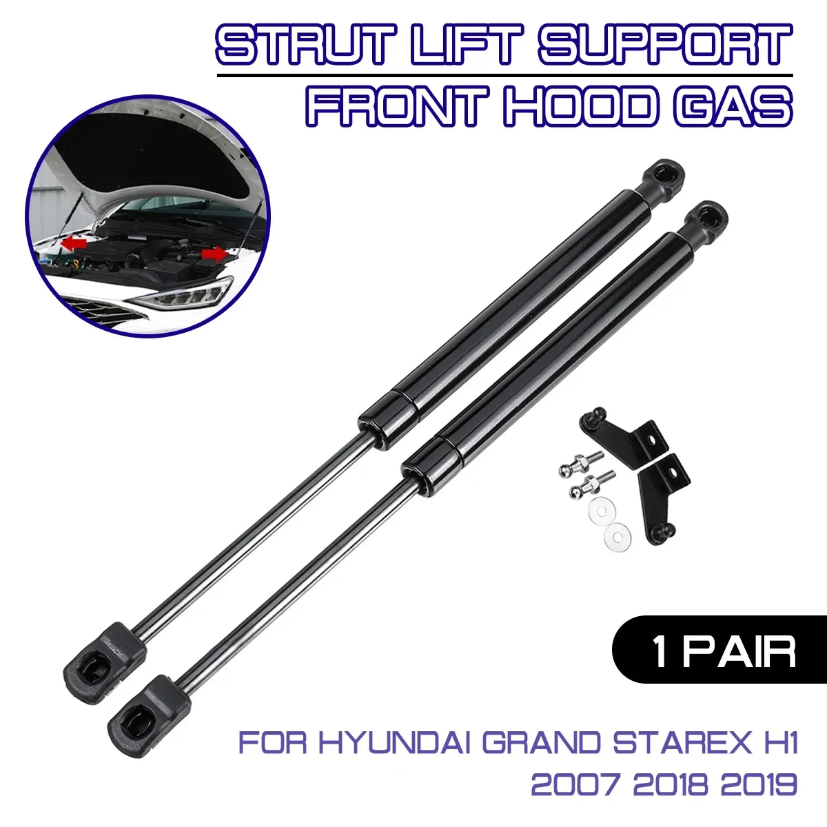 Car Front Engine Cover Hood Shock Lift Struts Gas Spring Bracket Bar Support Rod Arm For Hyundai Grand Starex H1 2007 2018 2019