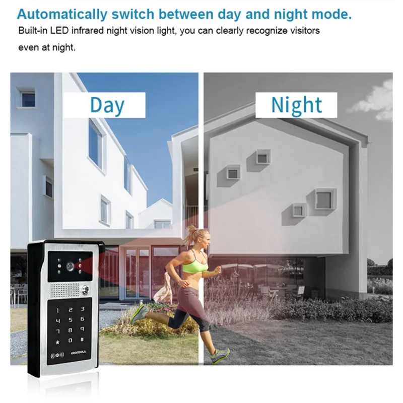 FEDI-Tuya Smart Wifi WIFI Video Doorbell System 1080P Wireless Door Phone Outdoor Camera RFID Card EU Power Supply EU PLUG