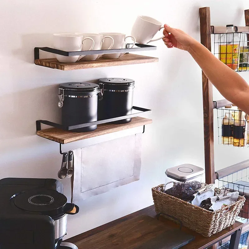 Wood Kitchen Storage Rack Storage Shelf  Holder Rack Kitchen  Organizer Shelf Storage Basket Kitchen Accessories