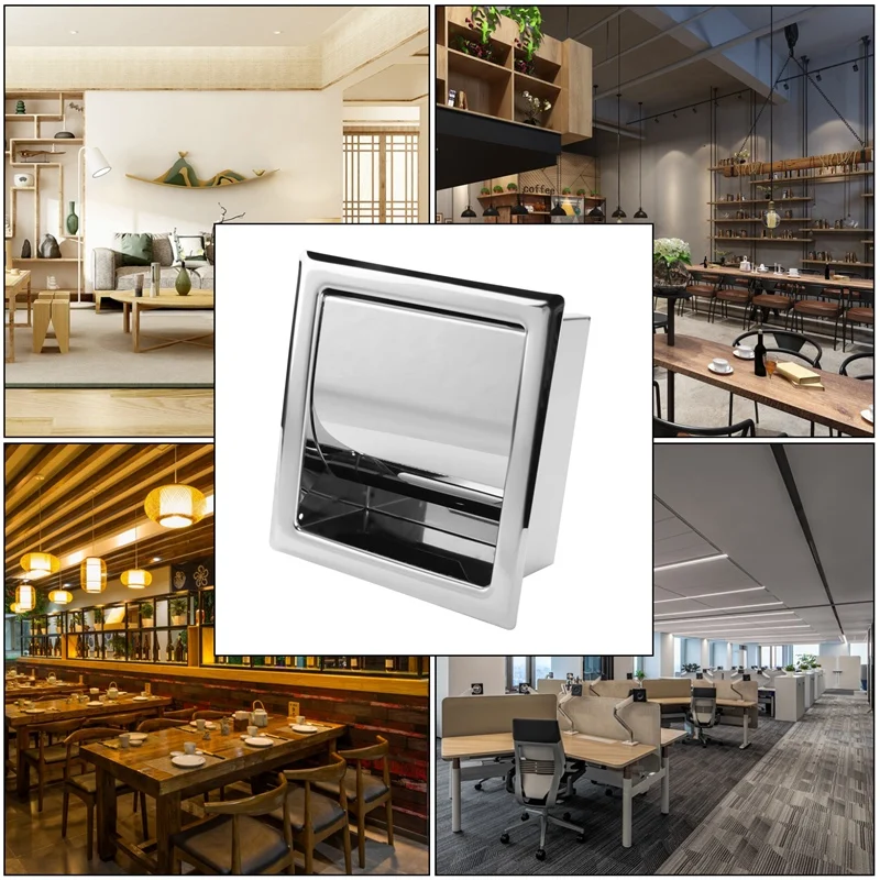 A68P-Stainless Steel Recessed Toilet Paper Holder Wall Toilet Paper Holder,Modern Style Toilet Paper Holder,Recessed Tissue Roll