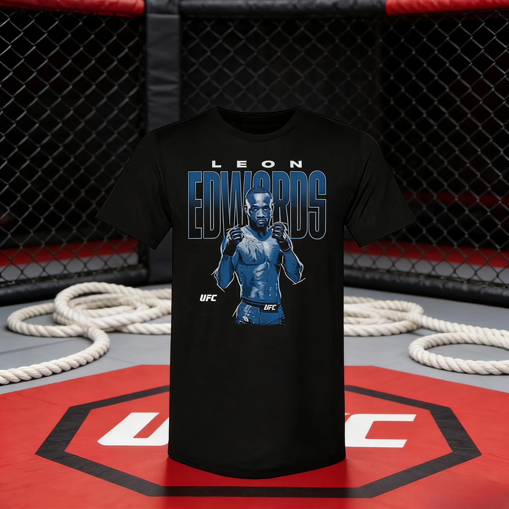 

UFC Leo Edwards 2026, летняя свободная модная очень большая футболка из 100% хлопка с принтом, подходящая для мужчин и женщин