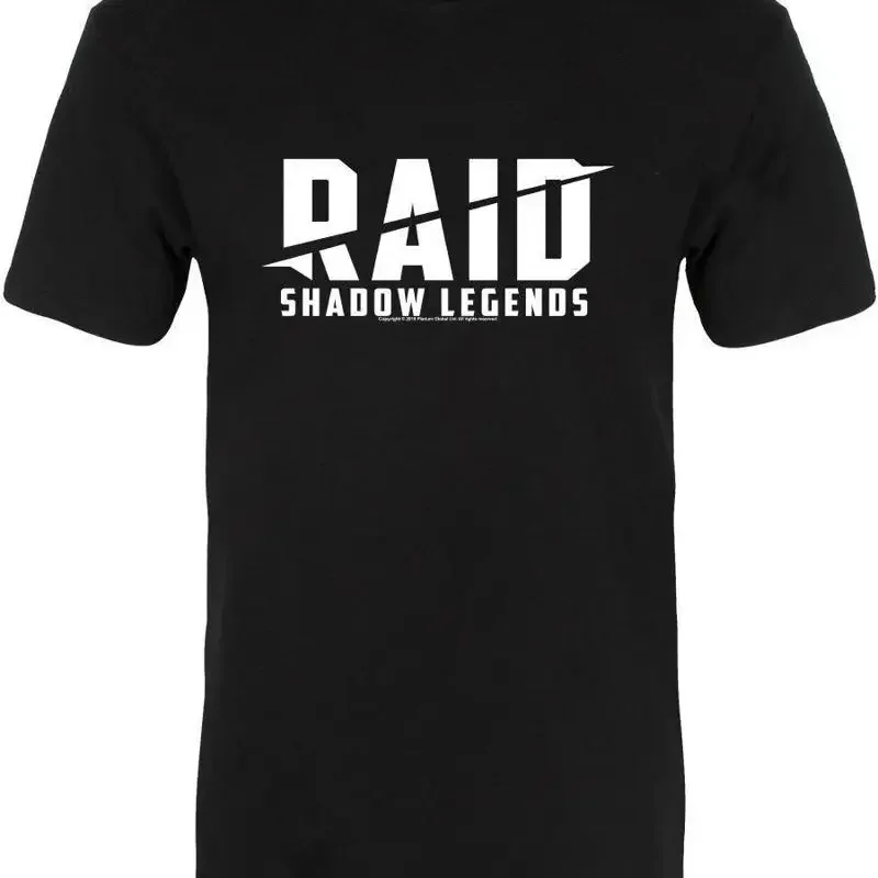 Camiseta Negra Oficial con el Logo de RAID Shadow Legends, Ropa Vintage