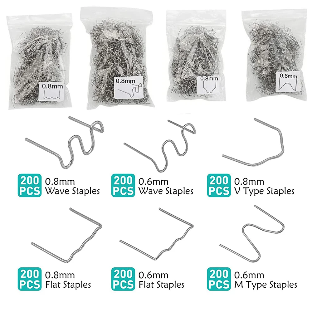 طقم لحام دباسة ساخنة - 100-1200 قطعة من الأظافر المموجة المقطوعة لإصلاح البلاستيك التلقائي ومصد السيارة وأزرار ملحومة #2