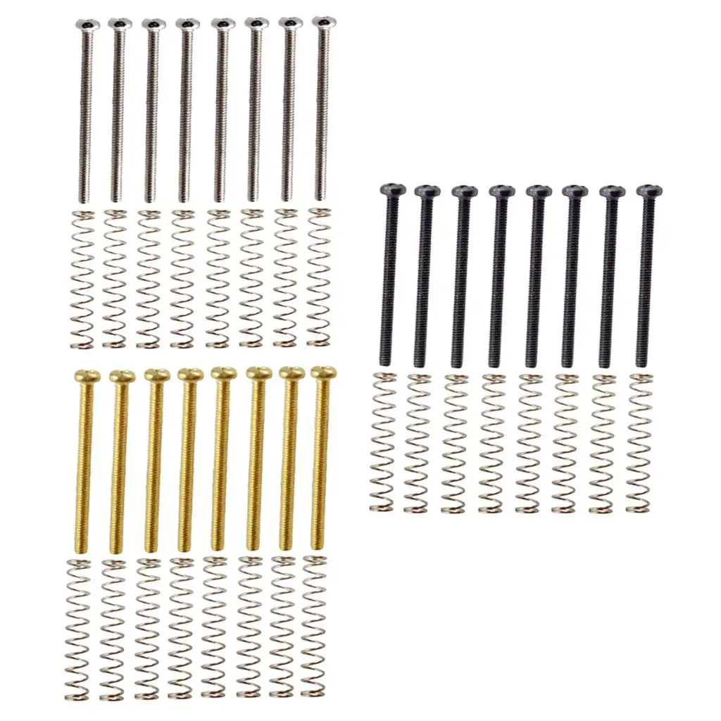 Double Coil Humbucker Mounting Screws Metal Pickup Bracket Bolt Spring Set for Electric Guitar Accessories - view 3