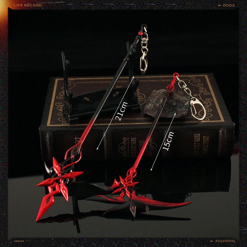 Arecino Game Peripheral Toys Servant 15cm 21cm Sickle Red Moon Shaped Zinc Alloy Weapon Model Ornaments Collection Gift Toys