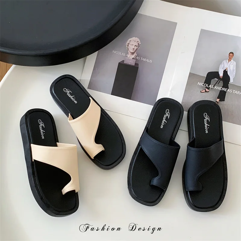 

Thick-soled heightening women's slippers casual flats summer flip-flops fashionable soft and comfortable beach shoes