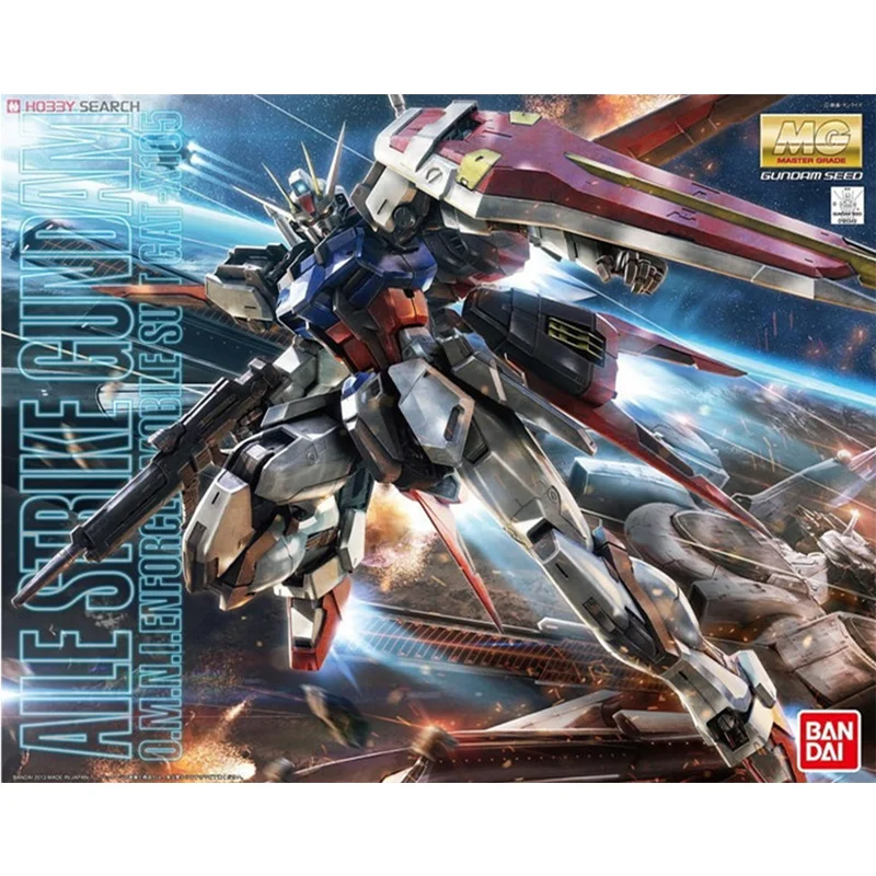 Original Genuine Bandai Anime  MG 1/100 Aile Strike Gundam Assembly Model Toys Action Figure Gifts Collectible Ornaments Kids