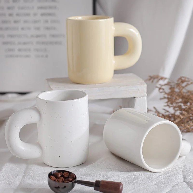 

260ml Korean Style Fatty Mug Design Splash Ink Ceramic Cup Simple Milk Coffee Mug Couple Cups Gift Porcelain Water Cup Home