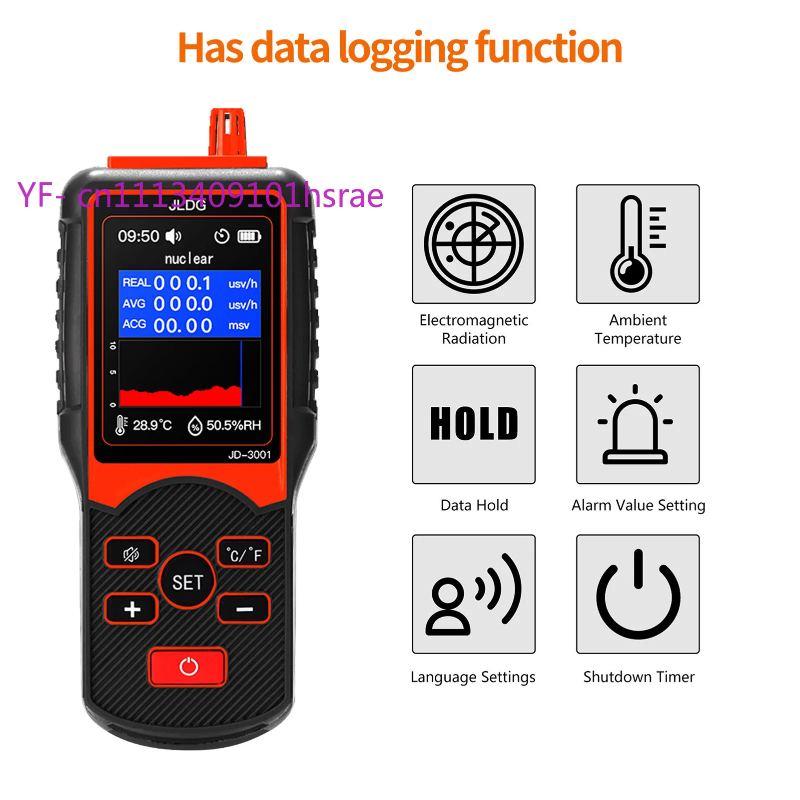 Portable Rechargeable JD-3001 Geiger Muller Counter, Nuclear Radiation & Electromagnetic Field Detector for Home Industrial Use