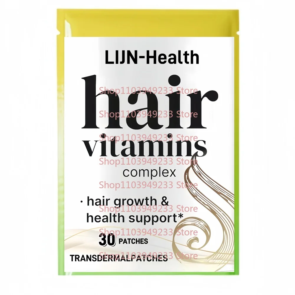 

30 Patches Hair Growth Transdermal Patches With Biotin, Collagen, Keratin, Vitamin C, Saw Palmetto for Women & Men