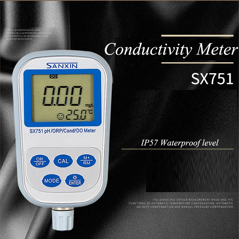 

PH Meter ORP Meter Portable Measuring Instrument Conductivity Meter Digital Dissolved Oxygen Analyzer SX751