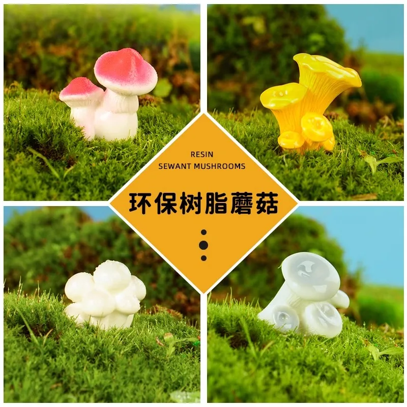 10 Stuks Hars Simulatie Paddestoel Schimmel Matsutake Beeldjes Sprookje Tuin Model Groente Outdoor Landschap Decoratie