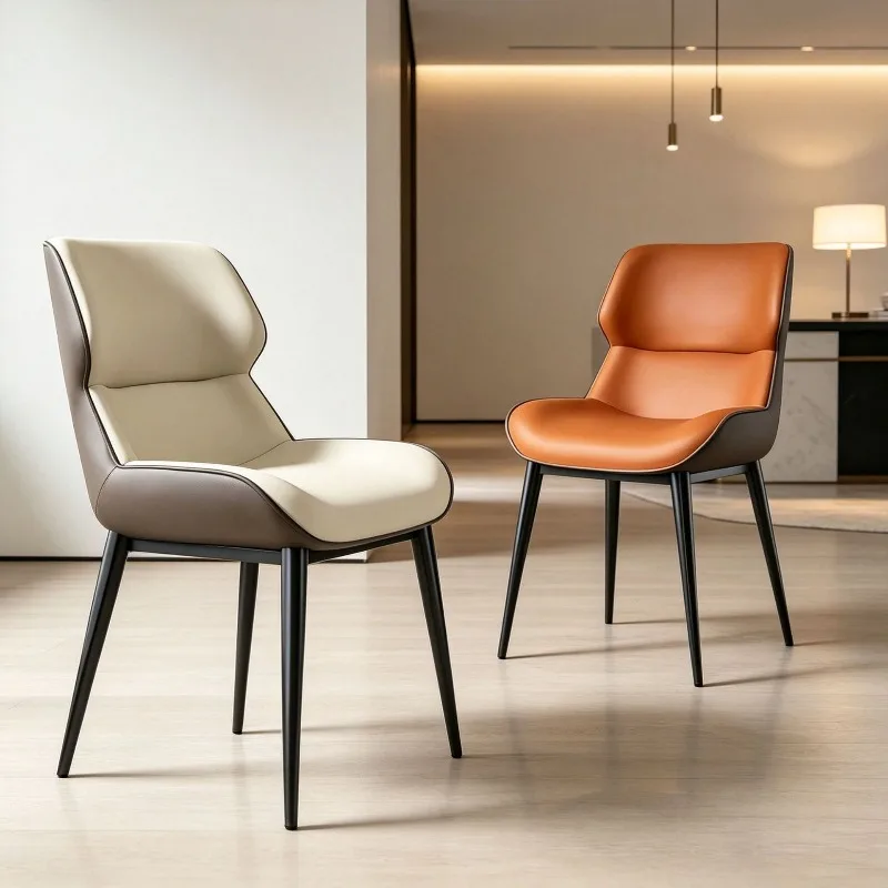 Modern Minimalist Leather Dining Chair – Versatile Backrest Chair for Home, Office, Hotel & Commercial Use view 4