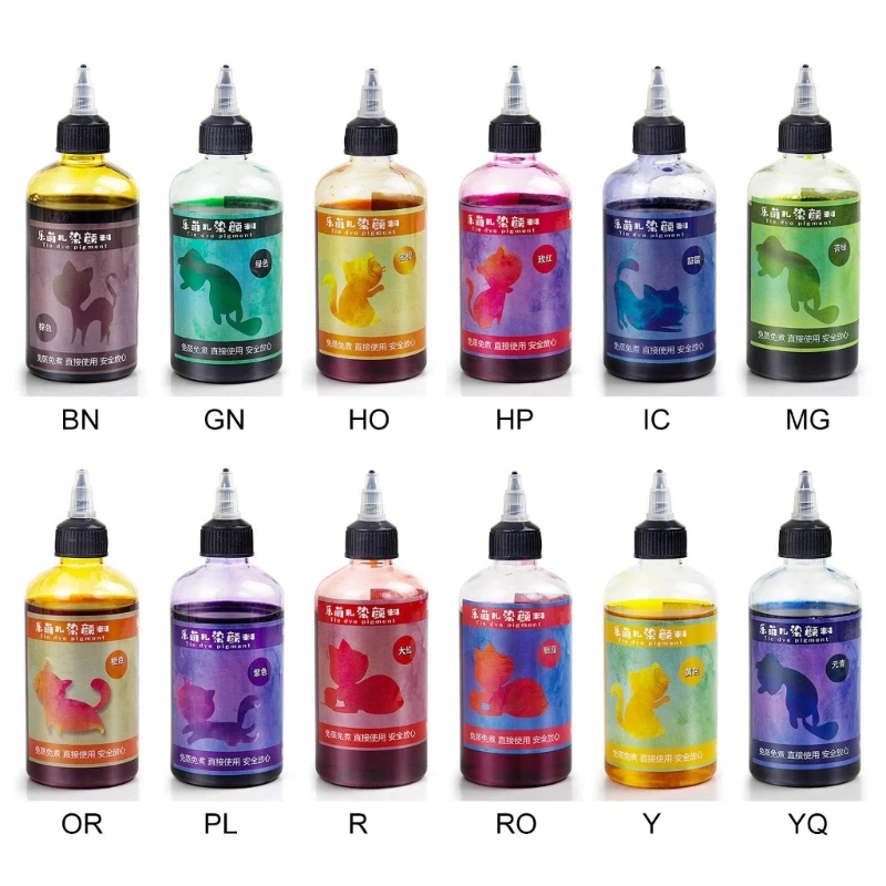 Tie Dye 250ml for Dyeing Fabric Shirt Clothes Painting Adult Kid Handmade Craft