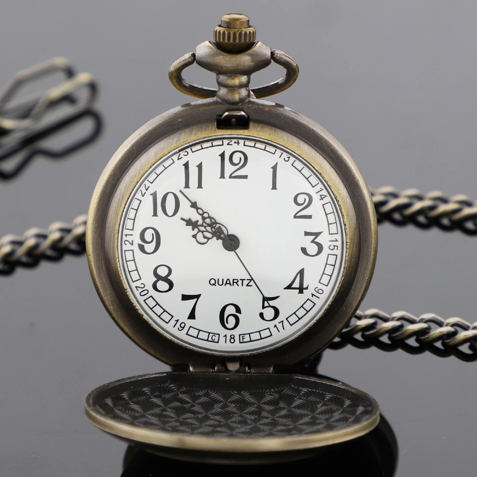 العتيقة Steampunk قطار محفورة كوارتز ساعة الجيب نصف هنتر فوب سلسلة الساعات الذكور أفضل قلادة هدية