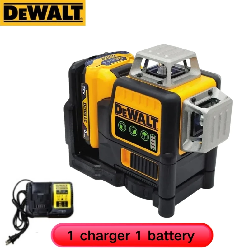 Dewalt-DW 089LG Niveau laser horizontal, outil de lumière verte, 3 côtés x 360, 12 lignes, compteur extérieur, batterie au lithium aste 12V