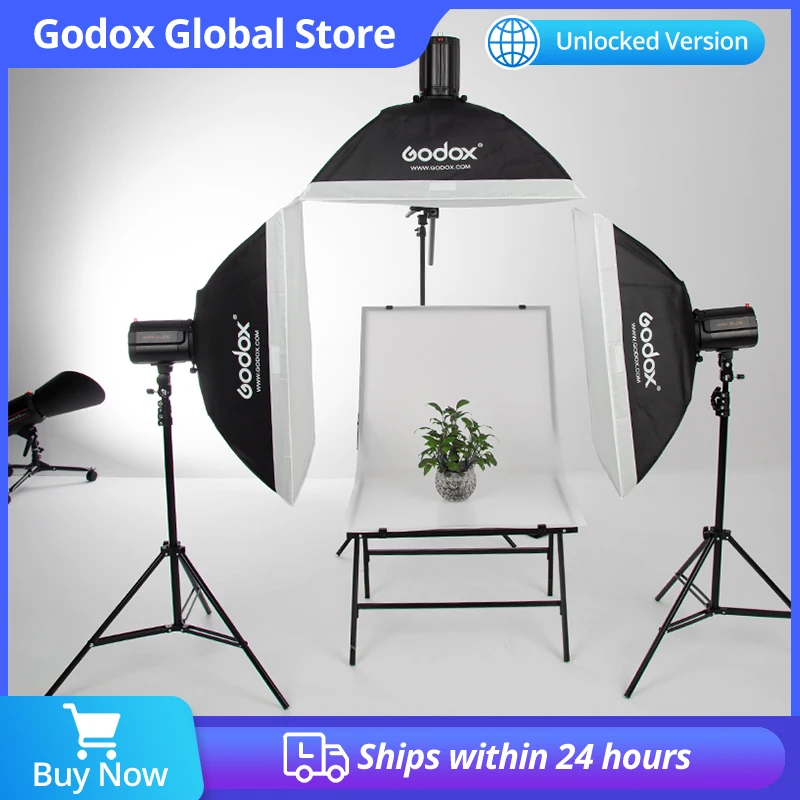 Godox 600Ws 3x 200Ws Комплект студийной вспышки для стробоскопа со триггером AT-16 + 3 софтбокса + 3x 200 см подставка для освещения + отражатель + рычаг стрелы