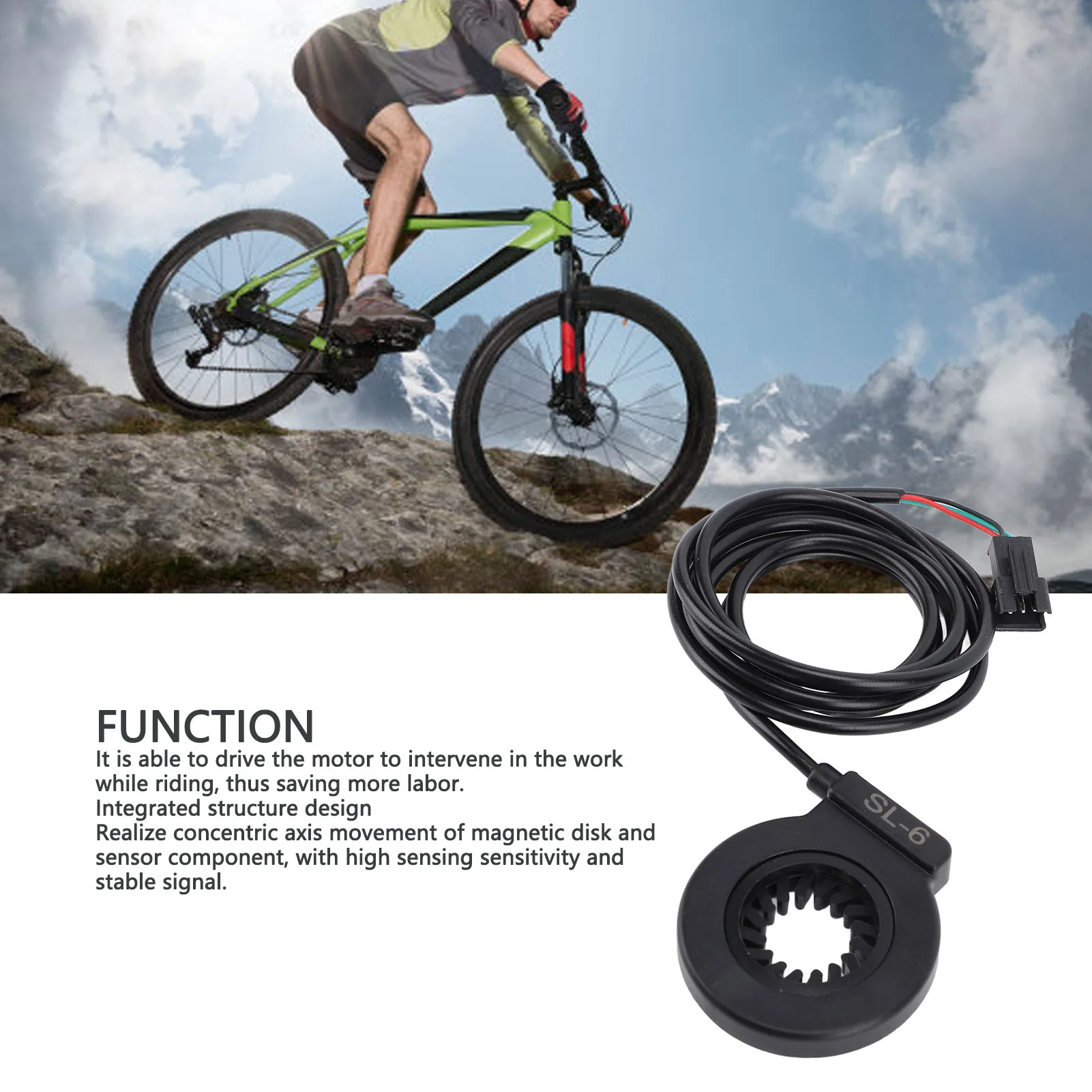 

Pedal Assistant Sensor 6 Magnets Single Hall Left Side Mounted Power Assistant Sensor Easy Using High Quality for Modification