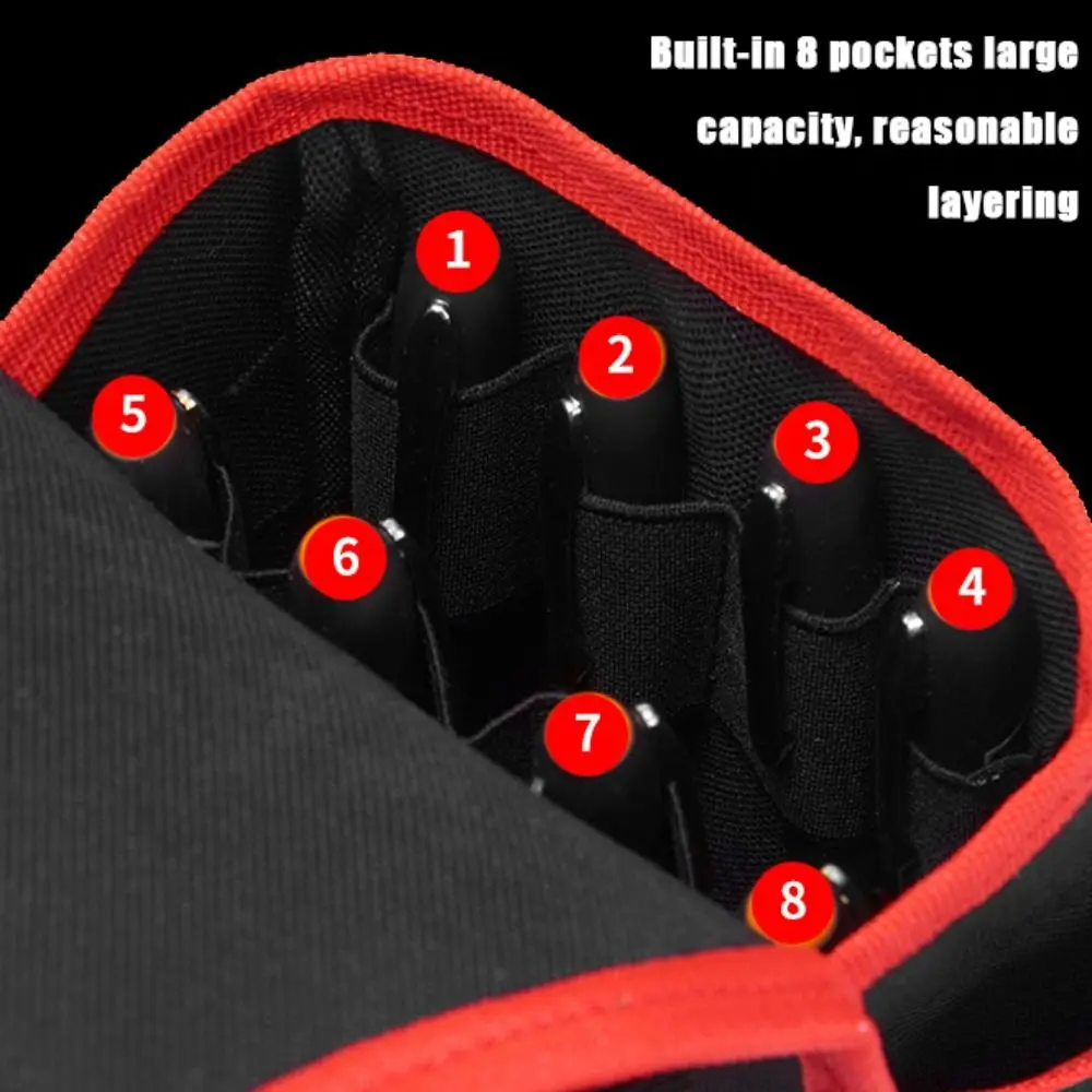 Wear-resistant Tool Waist Pack Multi-pocket Large Capacity Hardware Tools Pouch Waterproof Oxford Cloth Tools Storage Bag Repair
