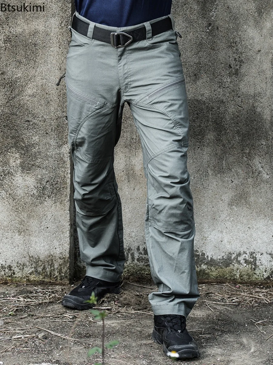 new-men's-urban-tactical-cargo-pants-water-resistant-ripstop-work-trousers-multi-pocket-outdoor-hiking-hunting-slim-fit-pants