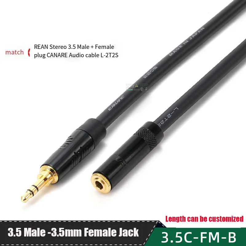 

2T2S CANARE 3.5 Headphone Extension Cable NYS240LBG Audio RTP3CB Female Head Fever Small 3-core Coupler REAN