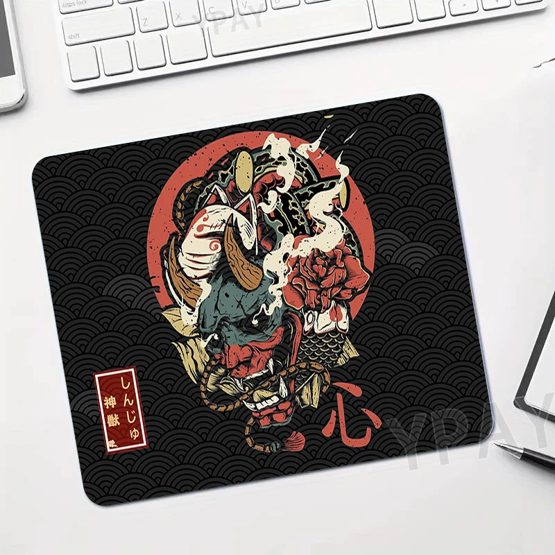 Japanese Style Mousepad Small Mouse Pads Mousepad Notebook Mouse Mat Koi Art Desk Pads Non-Slip Rubber Table Mats 20x25cm