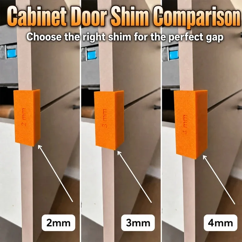 2/3/4mm Cabinet Panel Shims, Drawer Spacers for Home Woodworking Repair