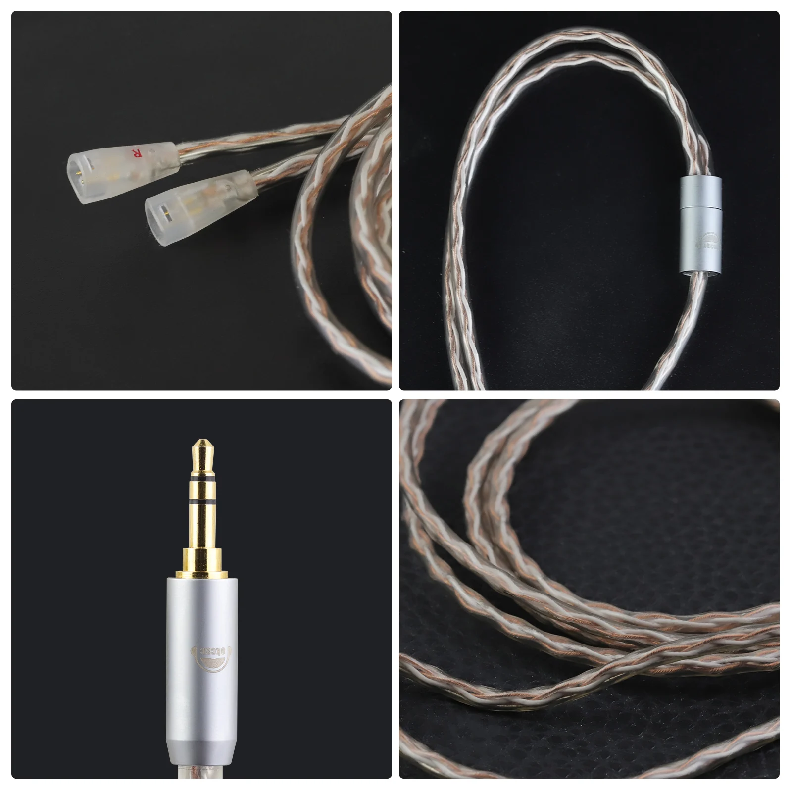 OKCSC SENNHEISER IE80 Earphone Cable for SENNHEISER IE80S IE80 IE8I IE8 2.5/3.5/4.4/Type-c Plug Upgrad Silver Plated Audio Cable