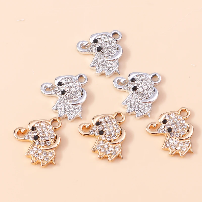 Leslie 10 Stück 16 x 15 mm exquisite Kristall-Elefant-Anhänger für DIY-Tier-Ohrringe, Armbänder, Anhänger, Halsketten, Schmuck, handgefertigtes Kunsthandwerk – Detail 7