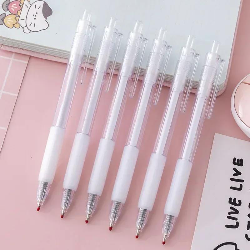 A 50PCS Solid Color Large Capacity Press Gel Pen Students Write Neutral Black Sign Gel Pen Cute Stationary Supplies B