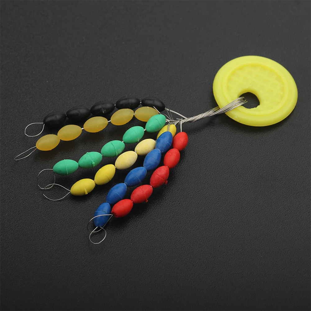 30Pcs/pack Fishing Float Stops Line Stoppers Beads Rig Buffer Connector Fishing Black Rubber Beads Stopper Fishing Float Beans